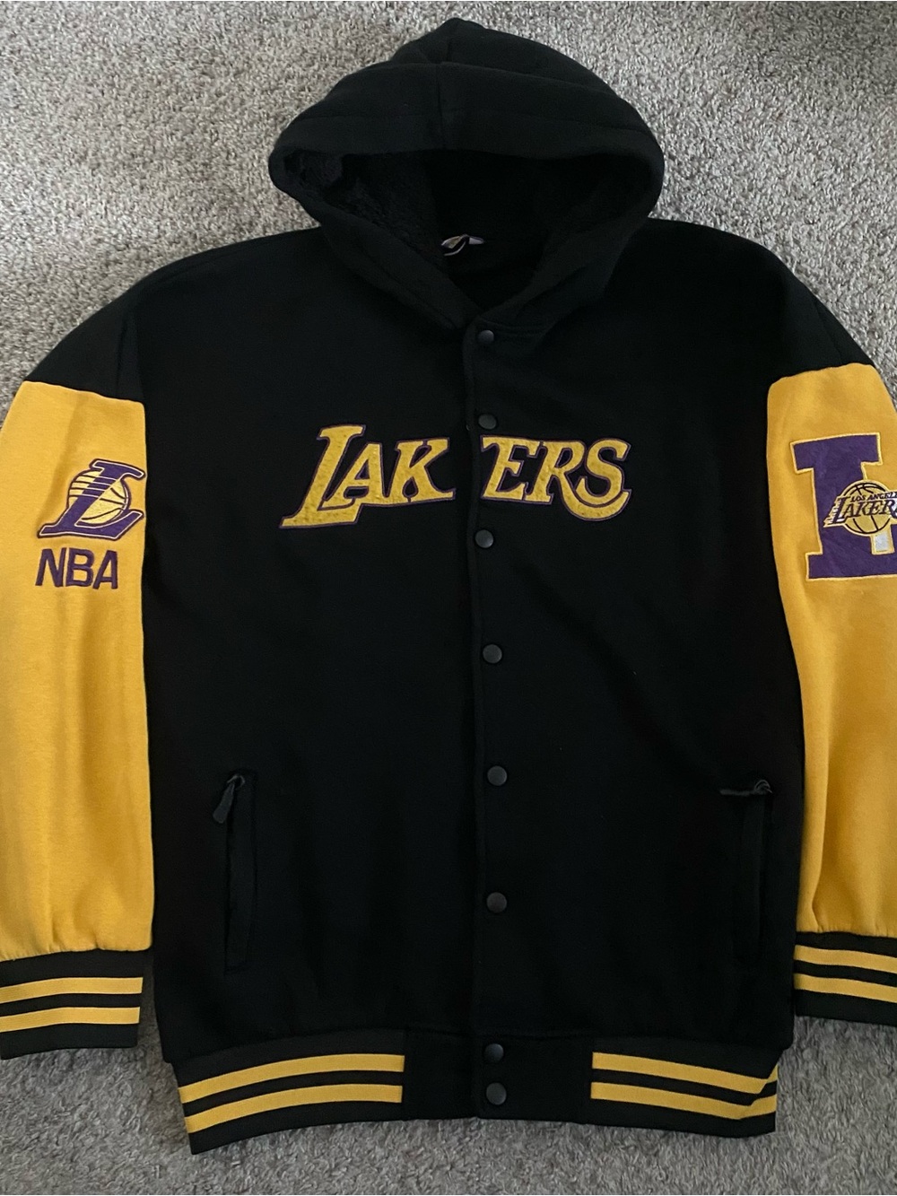Los Angeles Lakers Black & Gold Hooded Jacket XL